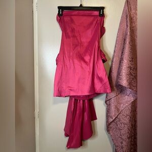 Pink Bow Strapless Dress